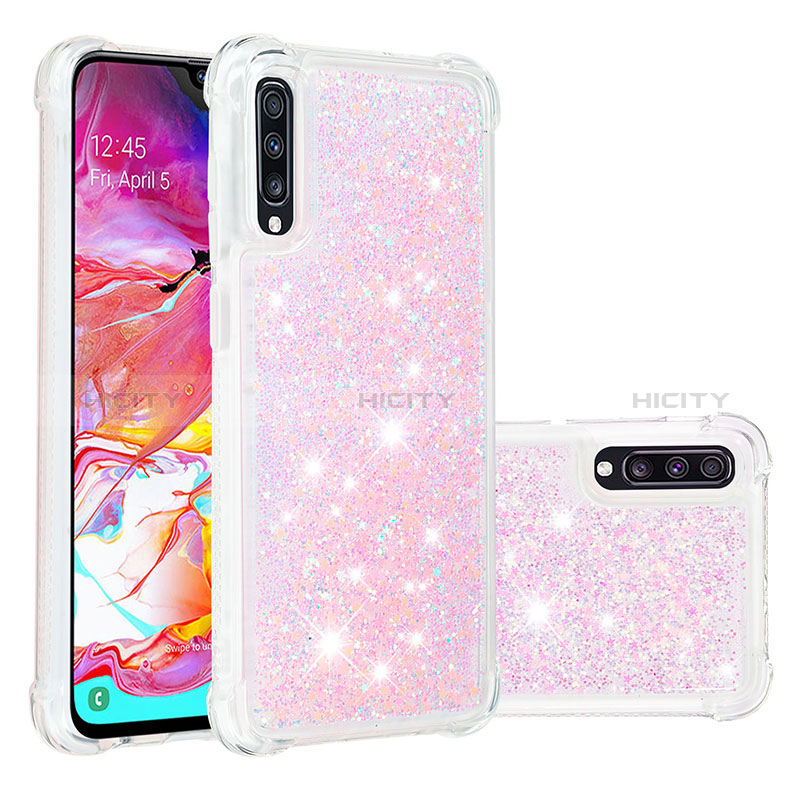 Silikon Hülle Handyhülle Gummi Schutzhülle Flexible Tasche Bling-Bling S01 für Samsung Galaxy A70S groß