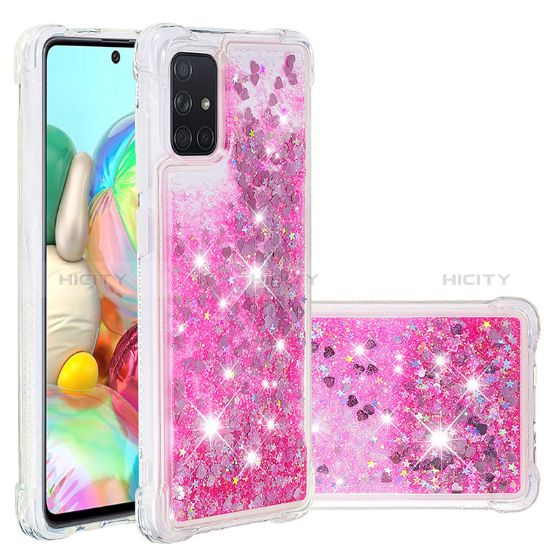 Silikon Hülle Handyhülle Gummi Schutzhülle Flexible Tasche Bling-Bling S01 für Samsung Galaxy A71 4G A715 Pink Plus