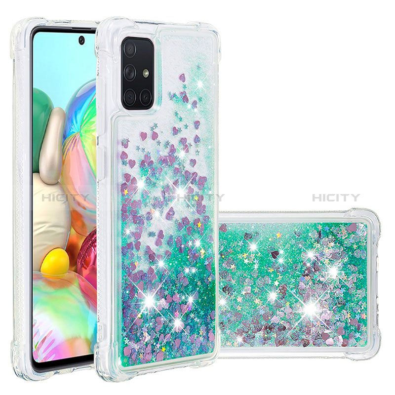 Silikon Hülle Handyhülle Gummi Schutzhülle Flexible Tasche Bling-Bling S01 für Samsung Galaxy A71 5G Grün