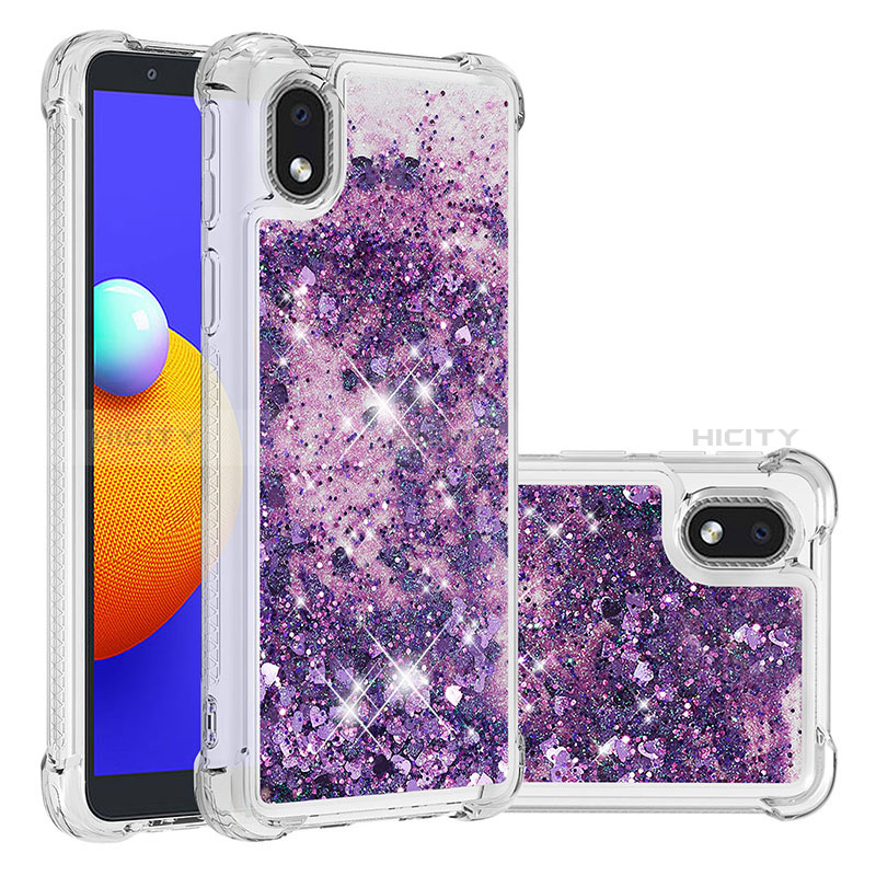 Silikon Hülle Handyhülle Gummi Schutzhülle Flexible Tasche Bling-Bling S01 für Samsung Galaxy M01 Core Violett Plus