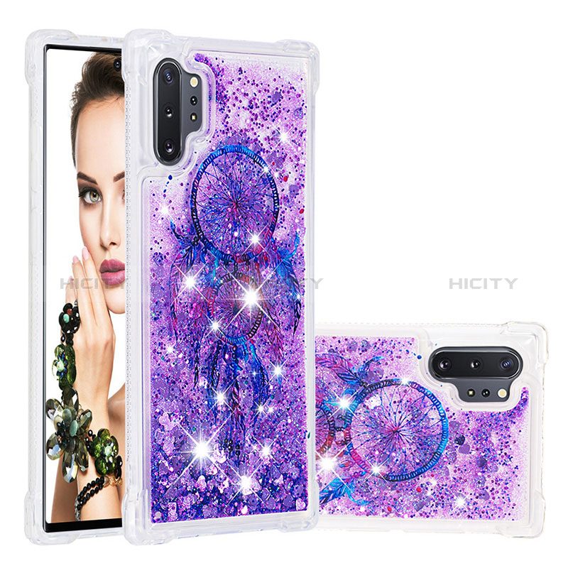 Silikon Hülle Handyhülle Gummi Schutzhülle Flexible Tasche Bling-Bling S01 für Samsung Galaxy Note 10 Plus 5G Violett Plus