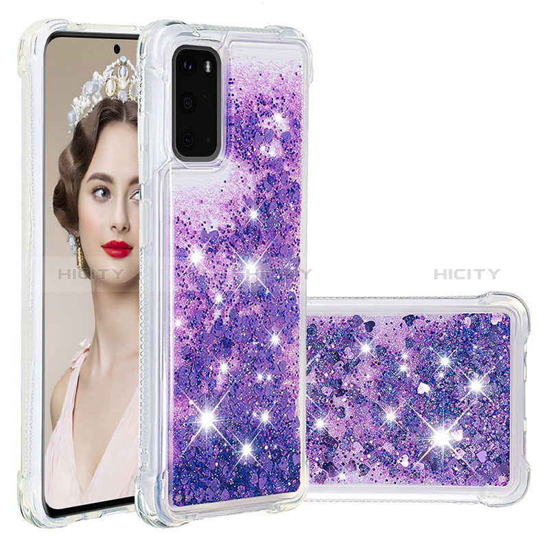 Silikon Hülle Handyhülle Gummi Schutzhülle Flexible Tasche Bling-Bling S01 für Samsung Galaxy S20 groß