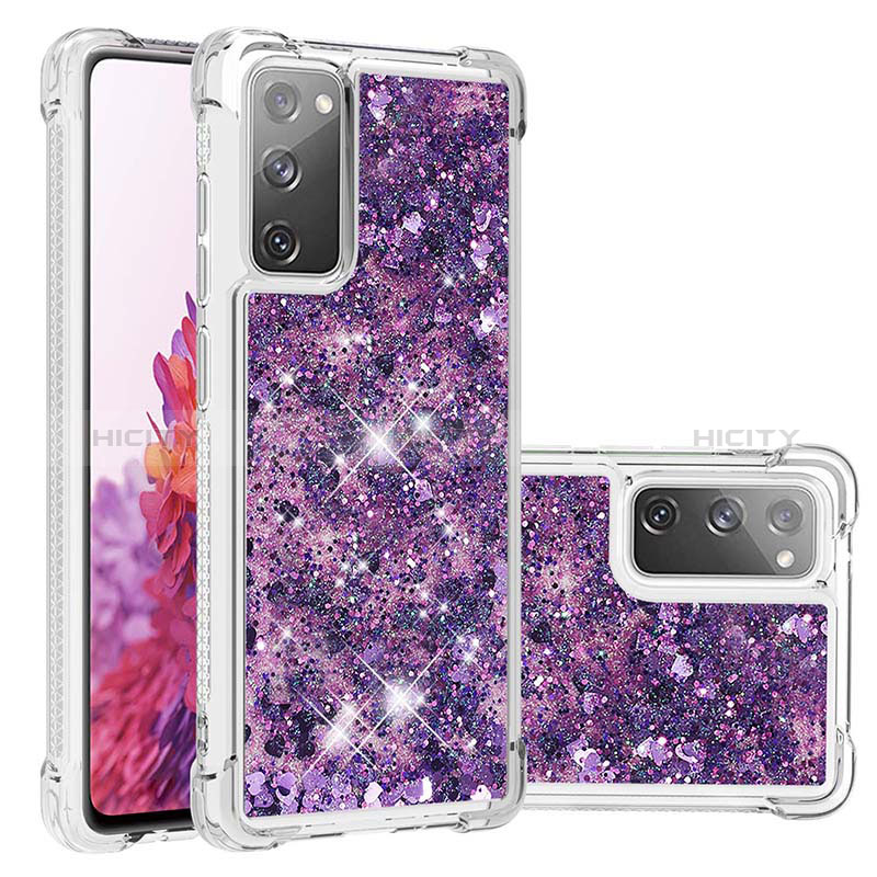 Silikon Hülle Handyhülle Gummi Schutzhülle Flexible Tasche Bling-Bling S01 für Samsung Galaxy S20 FE (2022) 5G Violett