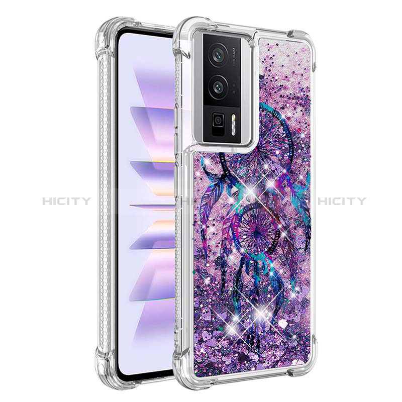 Silikon Hülle Handyhülle Gummi Schutzhülle Flexible Tasche Bling-Bling S01 für Xiaomi Redmi K60 5G Violett Plus