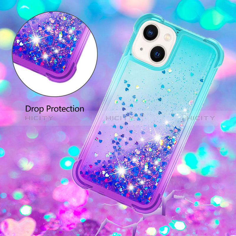 Silikon Hülle Handyhülle Gummi Schutzhülle Flexible Tasche Bling-Bling S02 für Apple iPhone 14