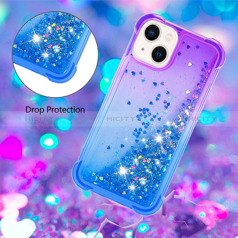 Silikon Hülle Handyhülle Gummi Schutzhülle Flexible Tasche Bling-Bling S02 für Apple iPhone 15 groß