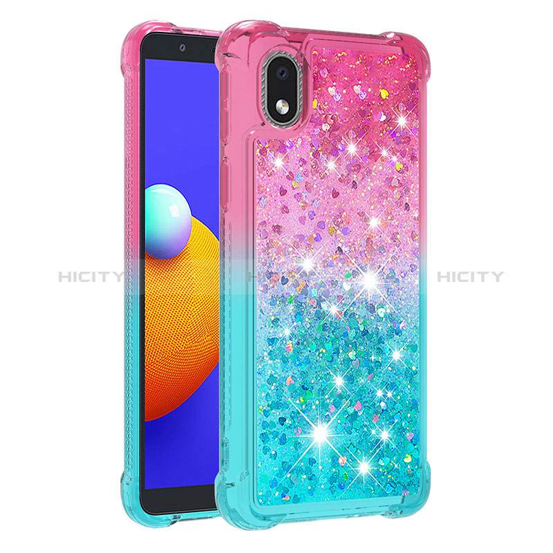 Silikon Hülle Handyhülle Gummi Schutzhülle Flexible Tasche Bling-Bling S02 für Samsung Galaxy A01 Core groß