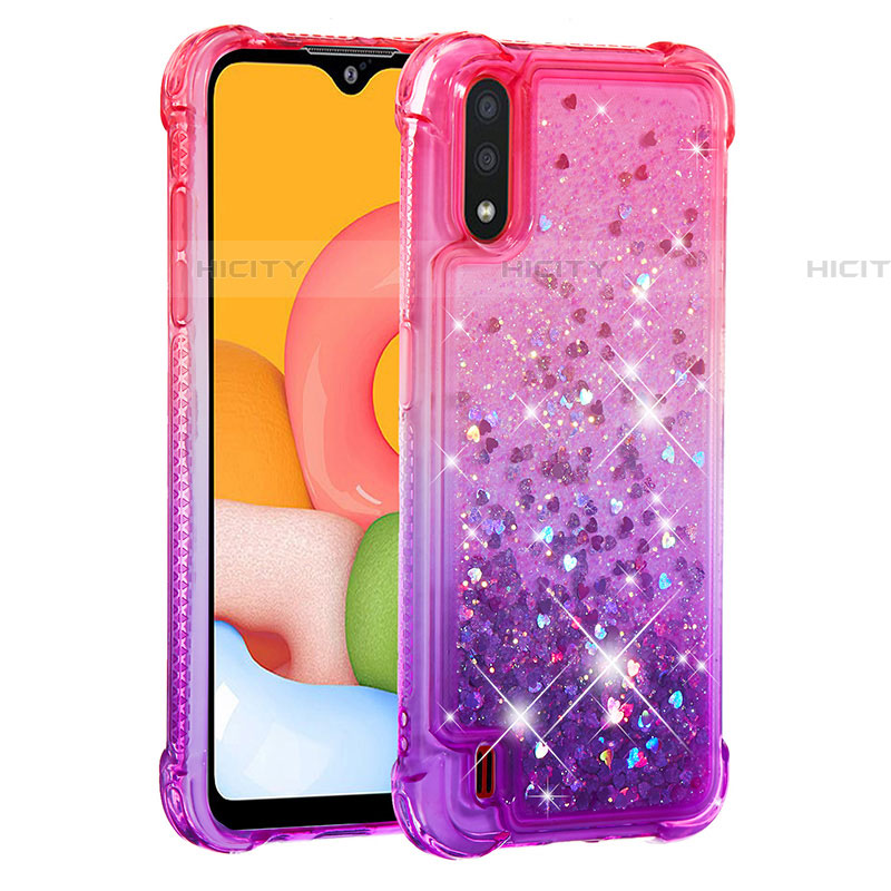 Silikon Hülle Handyhülle Gummi Schutzhülle Flexible Tasche Bling-Bling S02 für Samsung Galaxy A01 SM-A015