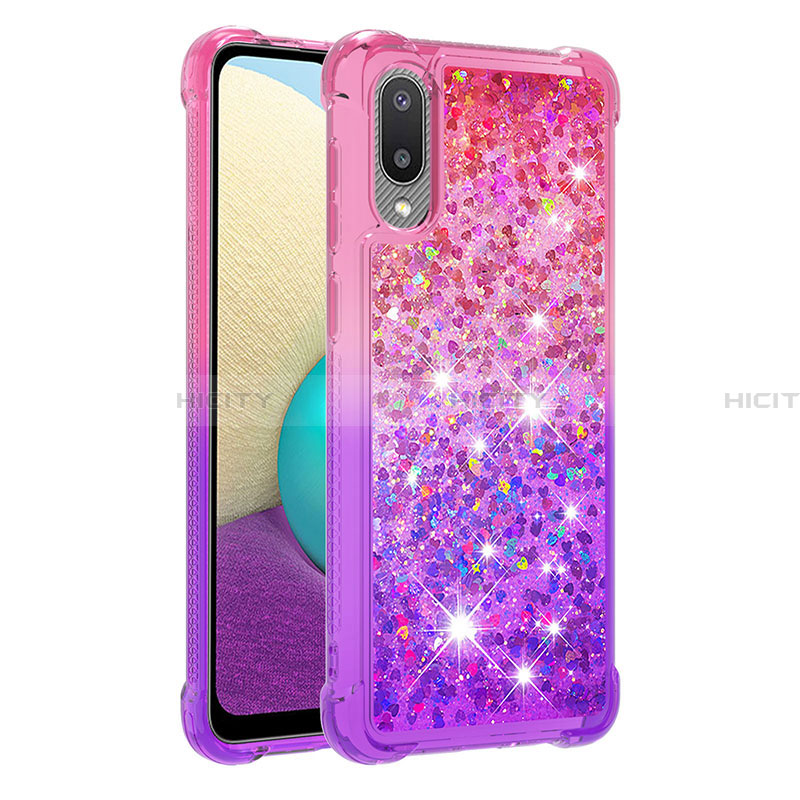 Silikon Hülle Handyhülle Gummi Schutzhülle Flexible Tasche Bling-Bling S02 für Samsung Galaxy A02