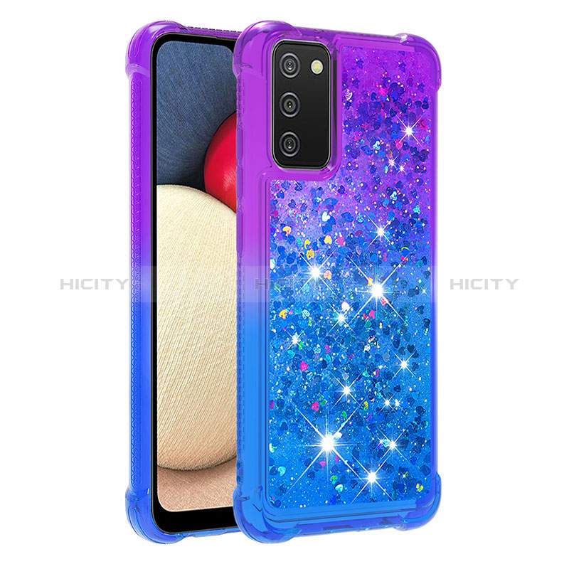 Silikon Hülle Handyhülle Gummi Schutzhülle Flexible Tasche Bling-Bling S02 für Samsung Galaxy A02s groß