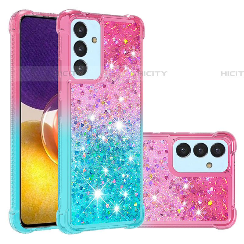 Silikon Hülle Handyhülle Gummi Schutzhülle Flexible Tasche Bling-Bling S02 für Samsung Galaxy A05s Rosa