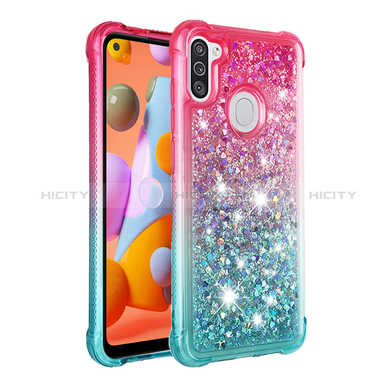 Silikon Hülle Handyhülle Gummi Schutzhülle Flexible Tasche Bling-Bling S02 für Samsung Galaxy A11 groß