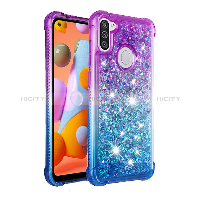 Silikon Hülle Handyhülle Gummi Schutzhülle Flexible Tasche Bling-Bling S02 für Samsung Galaxy A11 groß