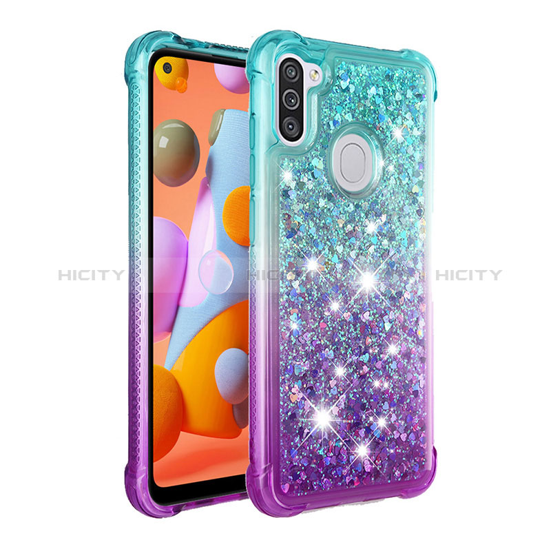 Silikon Hülle Handyhülle Gummi Schutzhülle Flexible Tasche Bling-Bling S02 für Samsung Galaxy A11 groß