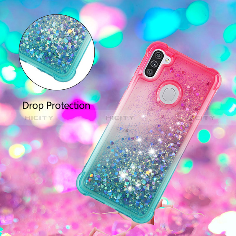 Silikon Hülle Handyhülle Gummi Schutzhülle Flexible Tasche Bling-Bling S02 für Samsung Galaxy A11 groß