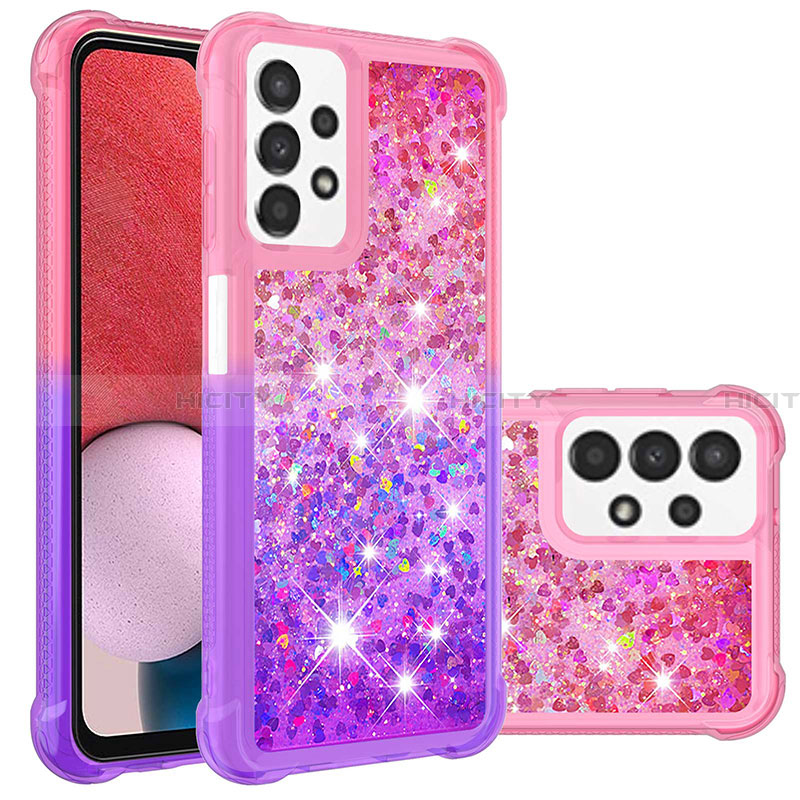 Silikon Hülle Handyhülle Gummi Schutzhülle Flexible Tasche Bling-Bling S02 für Samsung Galaxy A13 4G Pink Plus