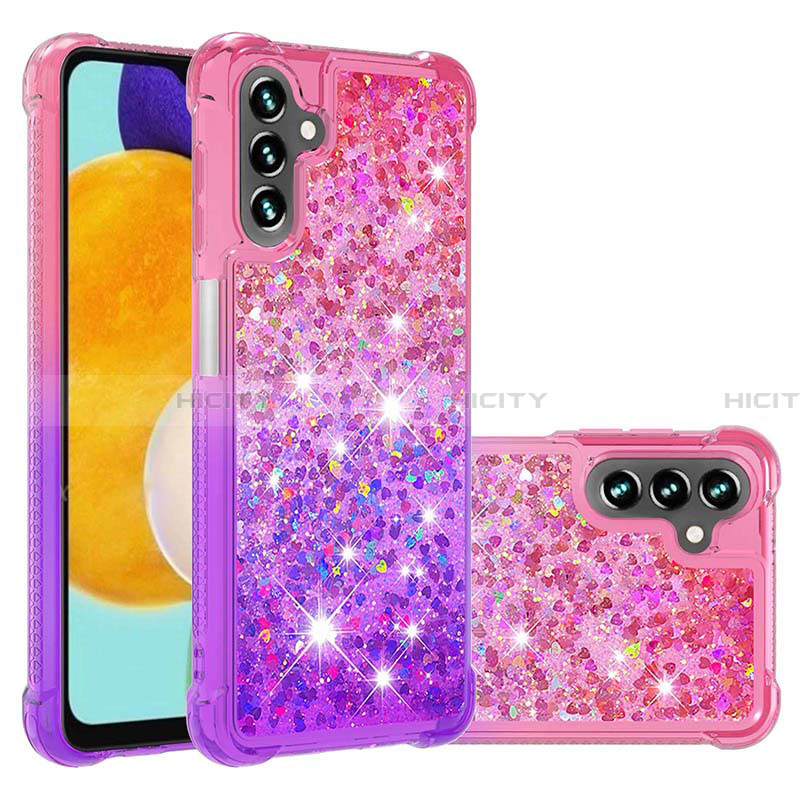 Silikon Hülle Handyhülle Gummi Schutzhülle Flexible Tasche Bling-Bling S02 für Samsung Galaxy A13 5G Pink