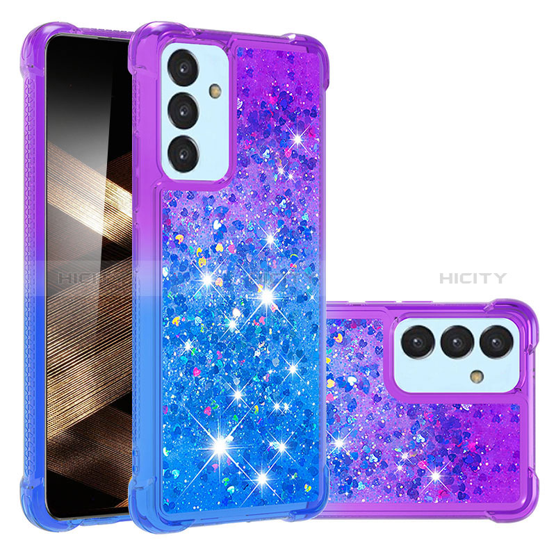 Silikon Hülle Handyhülle Gummi Schutzhülle Flexible Tasche Bling-Bling S02 für Samsung Galaxy A15 4G Violett Plus