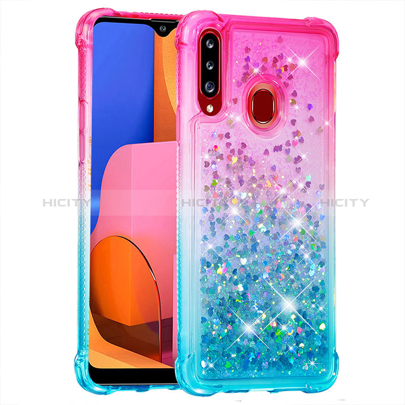 Silikon Hülle Handyhülle Gummi Schutzhülle Flexible Tasche Bling-Bling S02 für Samsung Galaxy A20s