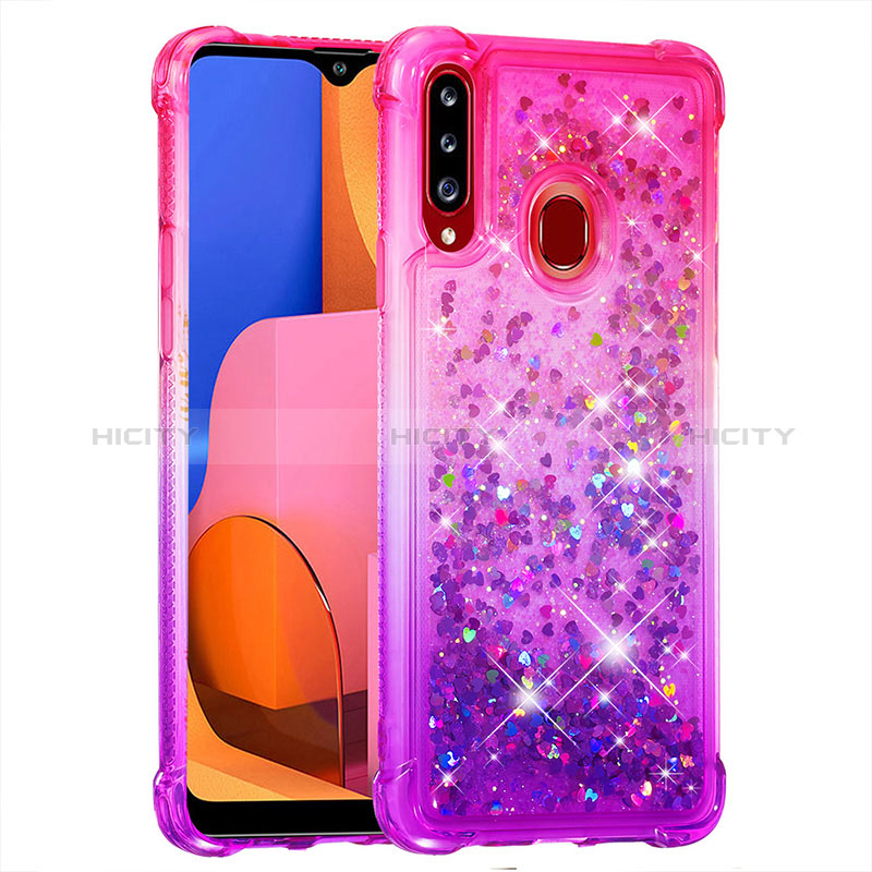 Silikon Hülle Handyhülle Gummi Schutzhülle Flexible Tasche Bling-Bling S02 für Samsung Galaxy A20s