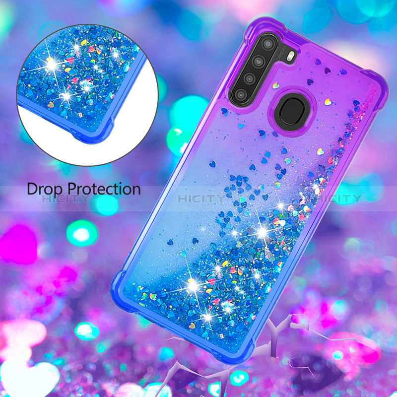 Silikon Hülle Handyhülle Gummi Schutzhülle Flexible Tasche Bling-Bling S02 für Samsung Galaxy A21 groß