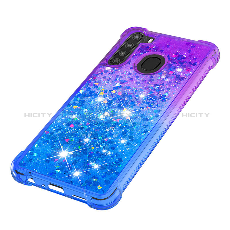 Silikon Hülle Handyhülle Gummi Schutzhülle Flexible Tasche Bling-Bling S02 für Samsung Galaxy A21 groß