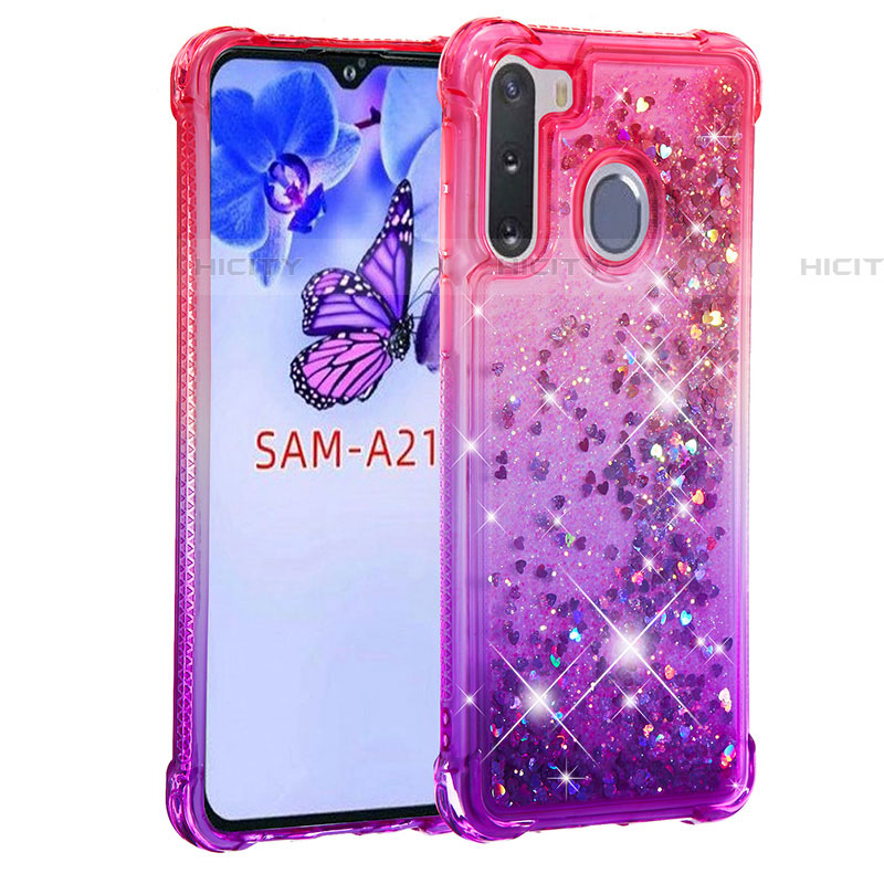 Silikon Hülle Handyhülle Gummi Schutzhülle Flexible Tasche Bling-Bling S02 für Samsung Galaxy A21 European groß