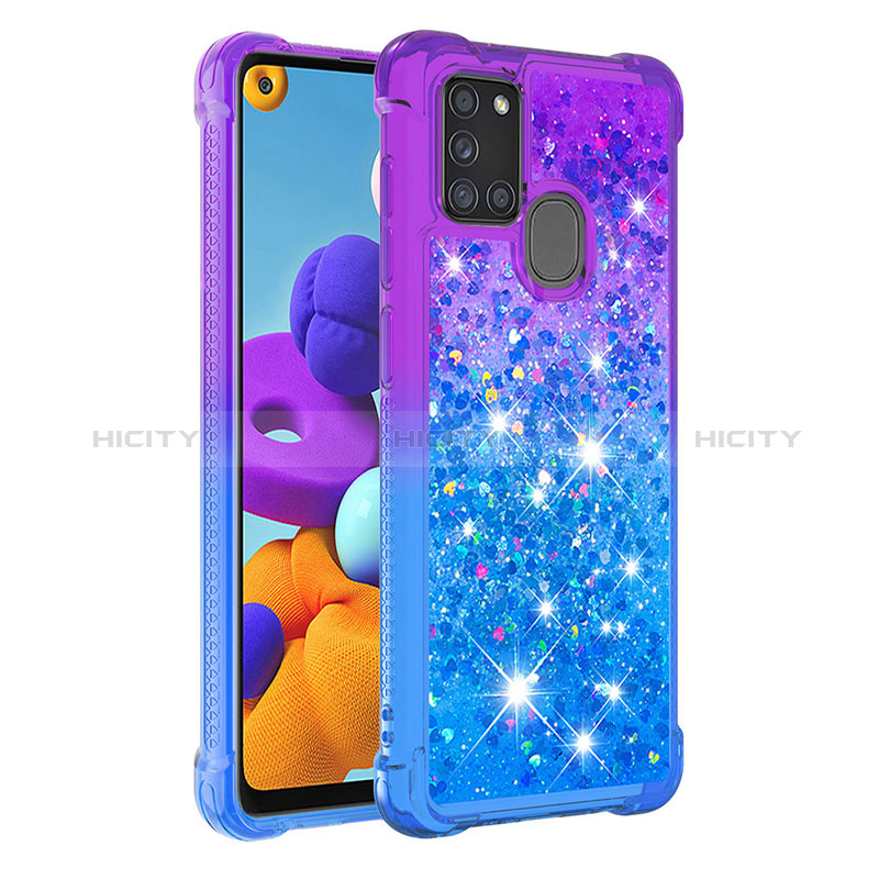 Silikon Hülle Handyhülle Gummi Schutzhülle Flexible Tasche Bling-Bling S02 für Samsung Galaxy A21s