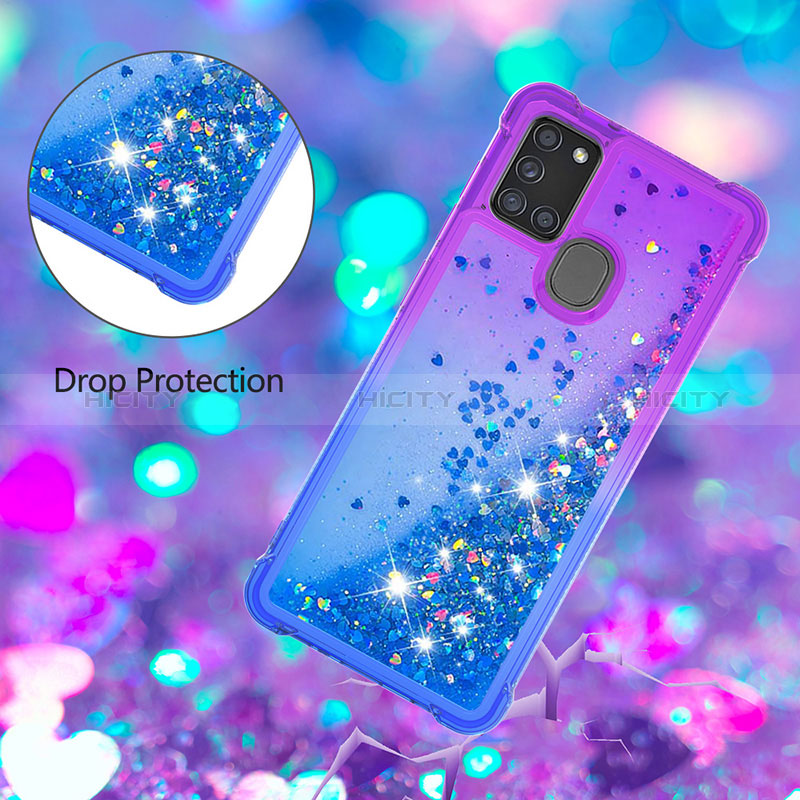 Silikon Hülle Handyhülle Gummi Schutzhülle Flexible Tasche Bling-Bling S02 für Samsung Galaxy A21s groß