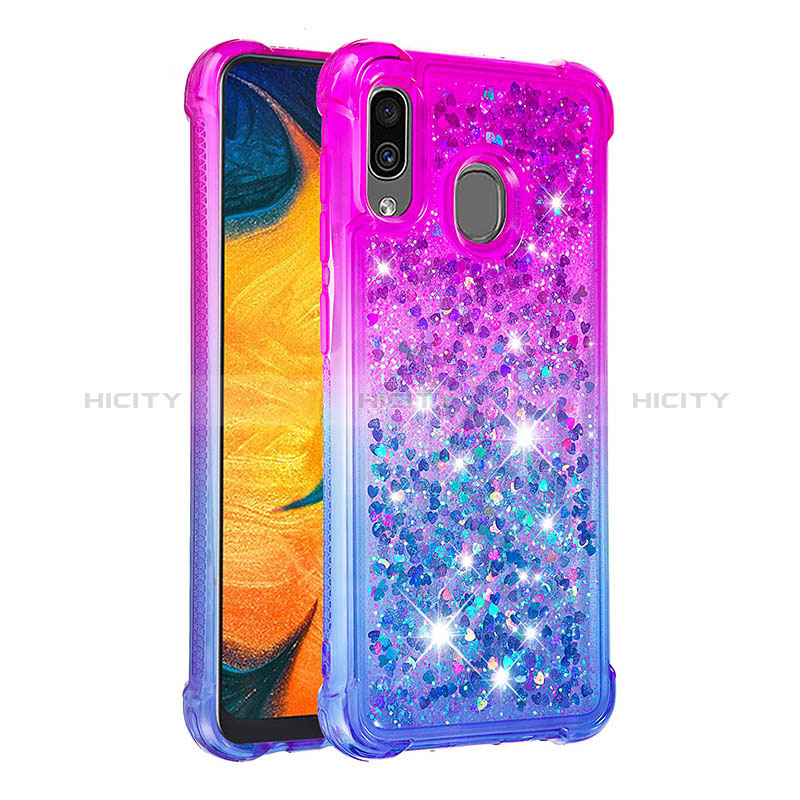 Silikon Hülle Handyhülle Gummi Schutzhülle Flexible Tasche Bling-Bling S02 für Samsung Galaxy A30