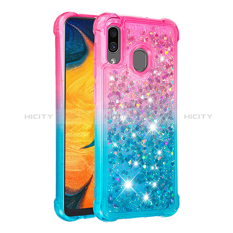 Silikon Hülle Handyhülle Gummi Schutzhülle Flexible Tasche Bling-Bling S02 für Samsung Galaxy A30