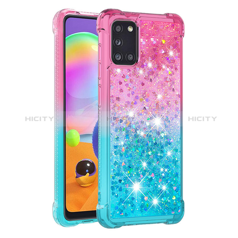 Silikon Hülle Handyhülle Gummi Schutzhülle Flexible Tasche Bling-Bling S02 für Samsung Galaxy A31 groß