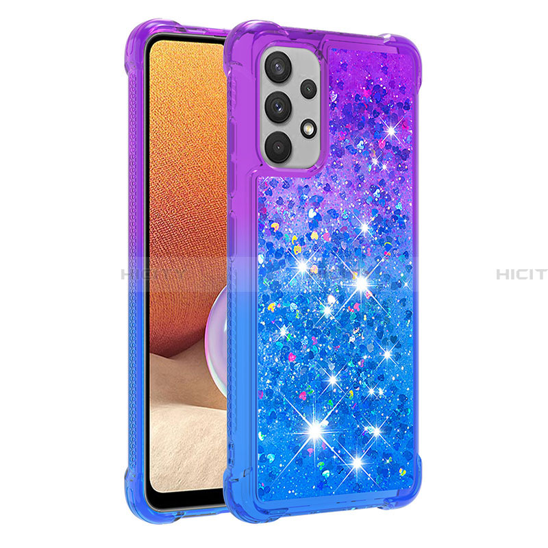 Silikon Hülle Handyhülle Gummi Schutzhülle Flexible Tasche Bling-Bling S02 für Samsung Galaxy A32 4G groß