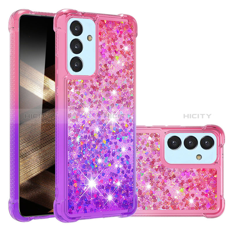 Silikon Hülle Handyhülle Gummi Schutzhülle Flexible Tasche Bling-Bling S02 für Samsung Galaxy A35 5G Pink Plus