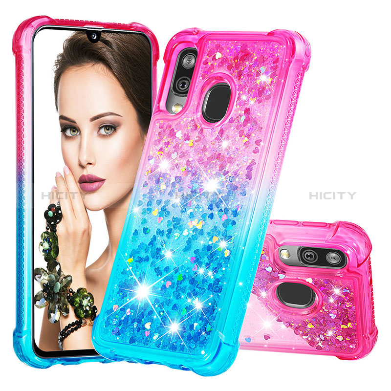 Silikon Hülle Handyhülle Gummi Schutzhülle Flexible Tasche Bling-Bling S02 für Samsung Galaxy A40