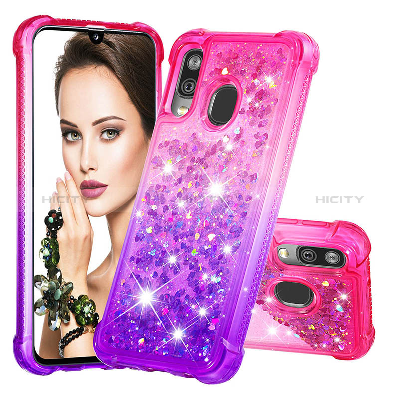 Silikon Hülle Handyhülle Gummi Schutzhülle Flexible Tasche Bling-Bling S02 für Samsung Galaxy A40