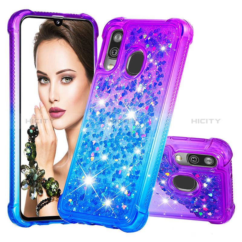 Silikon Hülle Handyhülle Gummi Schutzhülle Flexible Tasche Bling-Bling S02 für Samsung Galaxy A40