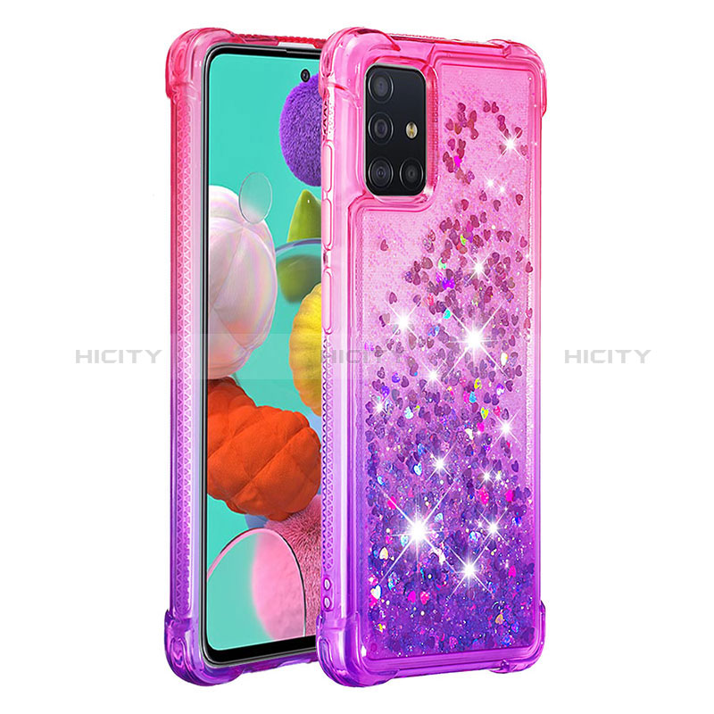 Silikon Hülle Handyhülle Gummi Schutzhülle Flexible Tasche Bling-Bling S02 für Samsung Galaxy A51 4G groß