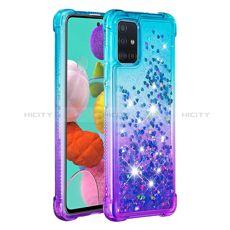 Silikon Hülle Handyhülle Gummi Schutzhülle Flexible Tasche Bling-Bling S02 für Samsung Galaxy A51 4G groß