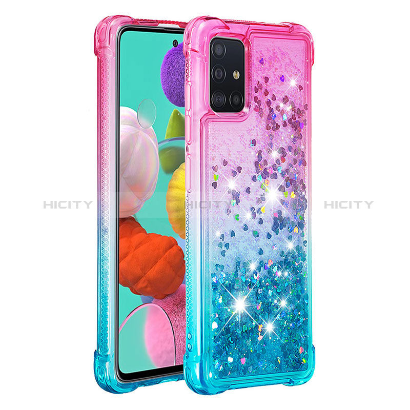 Silikon Hülle Handyhülle Gummi Schutzhülle Flexible Tasche Bling-Bling S02 für Samsung Galaxy A51 4G groß