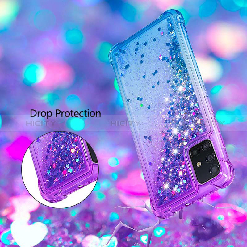 Silikon Hülle Handyhülle Gummi Schutzhülle Flexible Tasche Bling-Bling S02 für Samsung Galaxy A51 4G groß