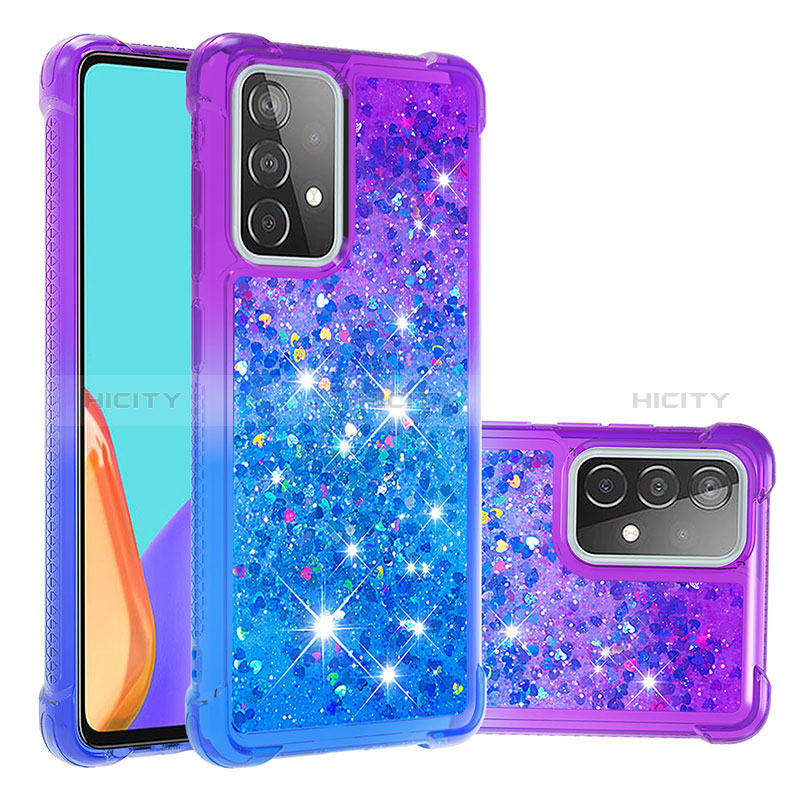 Silikon Hülle Handyhülle Gummi Schutzhülle Flexible Tasche Bling-Bling S02 für Samsung Galaxy A52s 5G Violett Plus