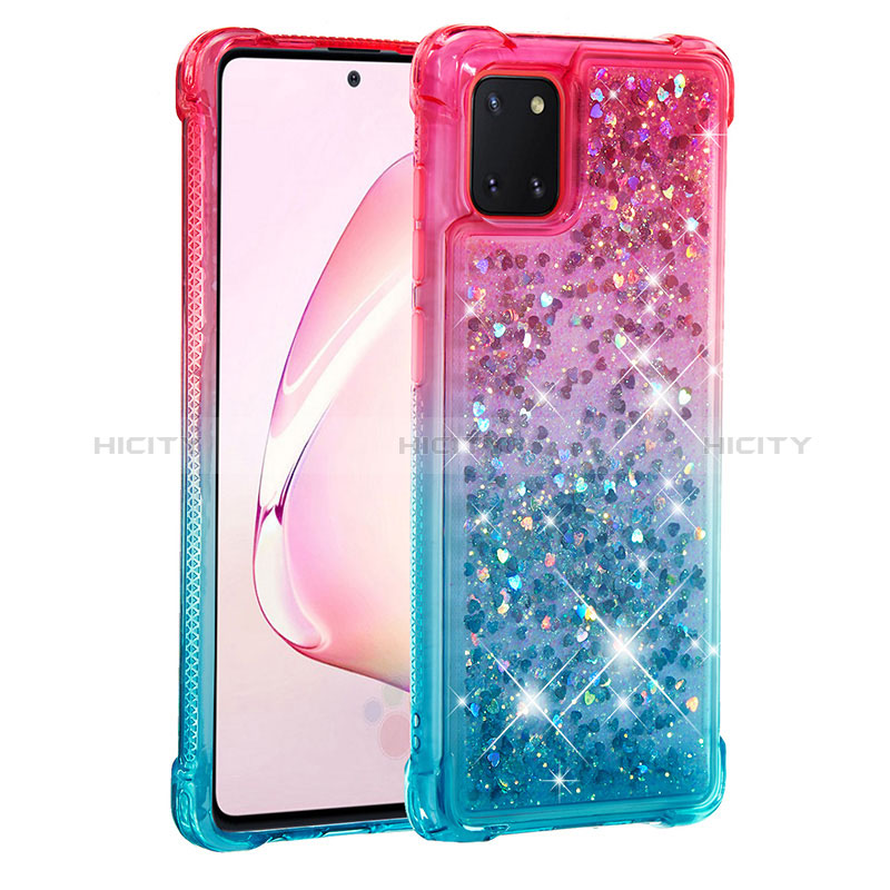 Silikon Hülle Handyhülle Gummi Schutzhülle Flexible Tasche Bling-Bling S02 für Samsung Galaxy A81