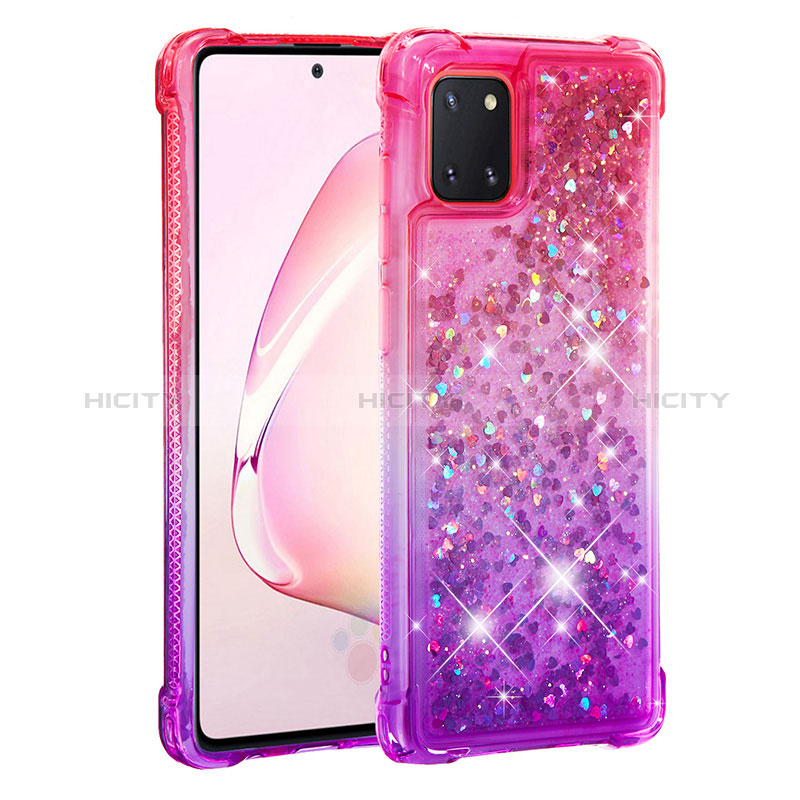 Silikon Hülle Handyhülle Gummi Schutzhülle Flexible Tasche Bling-Bling S02 für Samsung Galaxy A81