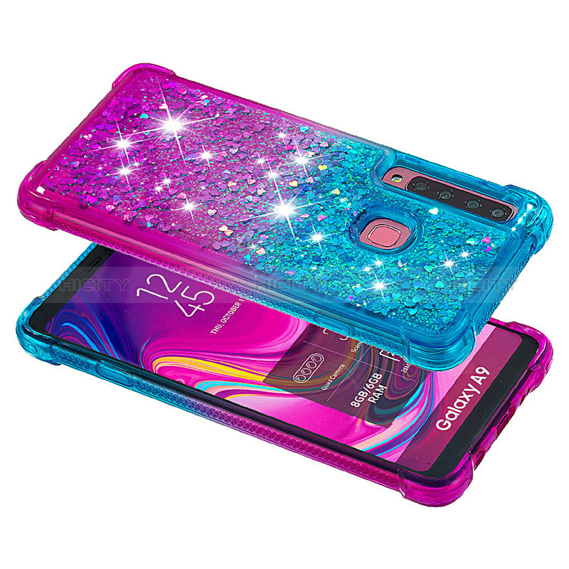 Silikon Hülle Handyhülle Gummi Schutzhülle Flexible Tasche Bling-Bling S02 für Samsung Galaxy A9 Star Pro groß