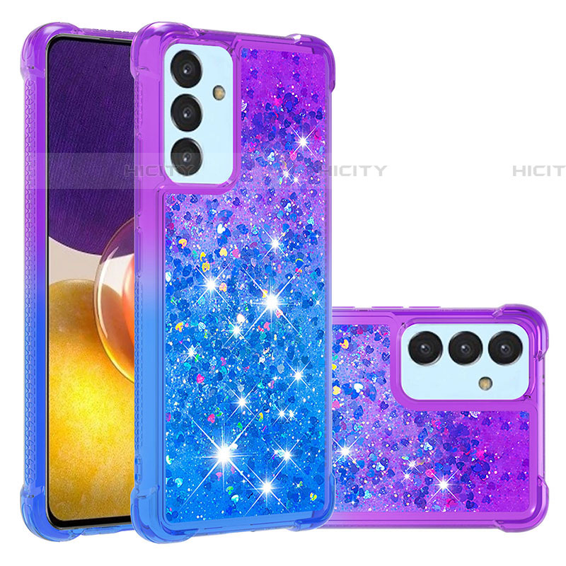 Silikon Hülle Handyhülle Gummi Schutzhülle Flexible Tasche Bling-Bling S02 für Samsung Galaxy F34 5G Violett Plus