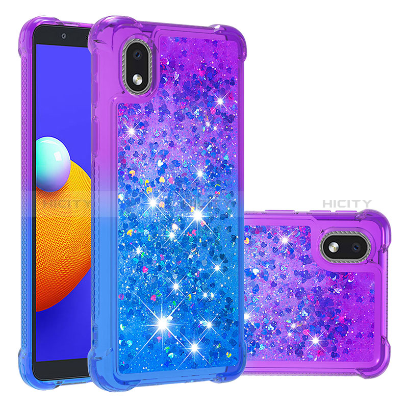 Silikon Hülle Handyhülle Gummi Schutzhülle Flexible Tasche Bling-Bling S02 für Samsung Galaxy M01 Core Violett Plus