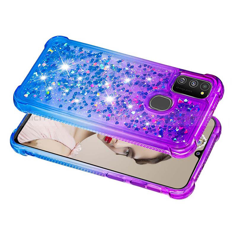 Silikon Hülle Handyhülle Gummi Schutzhülle Flexible Tasche Bling-Bling S02 für Samsung Galaxy M21 groß