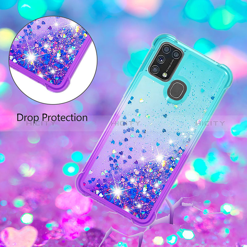 Silikon Hülle Handyhülle Gummi Schutzhülle Flexible Tasche Bling-Bling S02 für Samsung Galaxy M31 groß