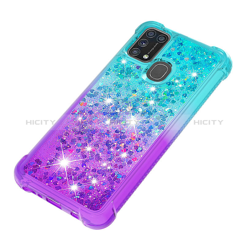 Silikon Hülle Handyhülle Gummi Schutzhülle Flexible Tasche Bling-Bling S02 für Samsung Galaxy M31 groß